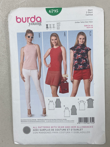 Burda Young Women's Shirt 6795 Pattern