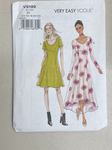 Vogue Very Easy Women's Dresss Pattern V9199 PASADENA VACUUM & SEWING Vogue Very Easy Women's Dresss Pattern V9199 PASADENA VACUUM & SEWING