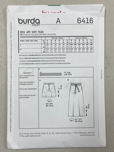 Burda Style 6416 skirt pattern