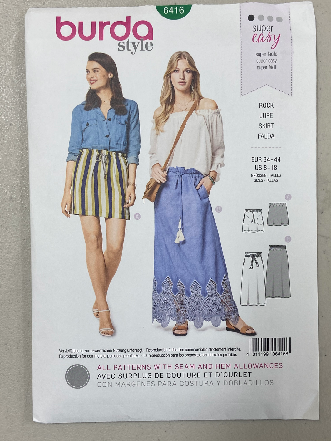 Burda Style 6416 skirt pattern